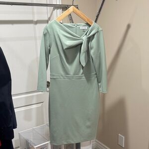 Calvin Klein Light Green Long Sleeve Dress